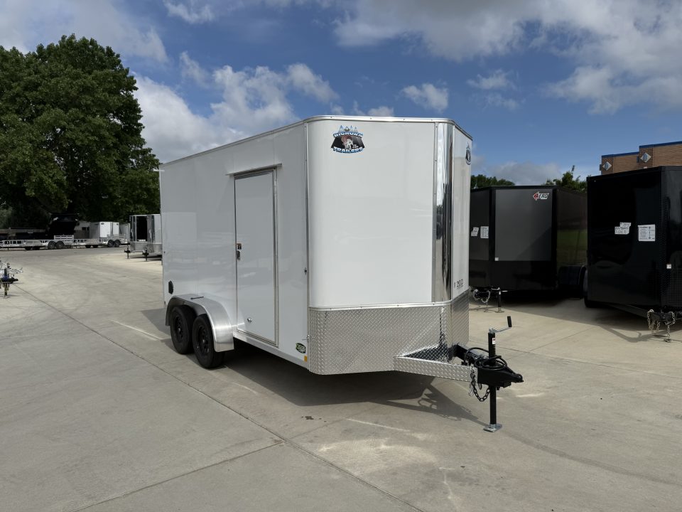 New 2027 Bighorn R&M TALL 7x14 + 2’V Nose Rear Ramp Enclosed Cargo Trailer