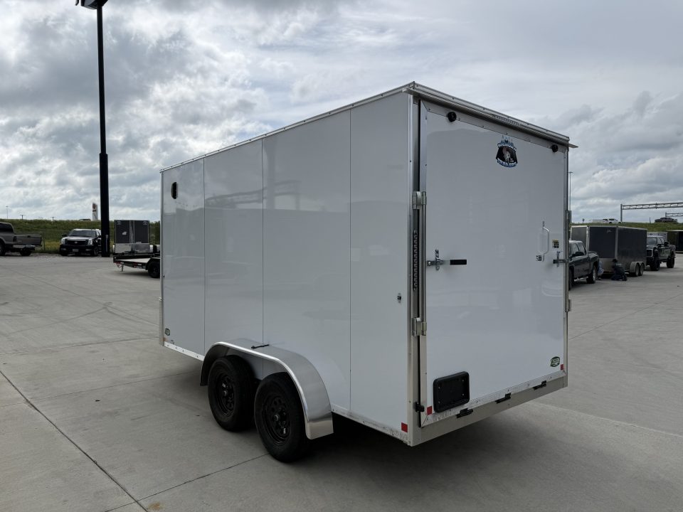 New 2027 Bighorn R&M TALL 7x14 + 2’V Nose Rear Ramp Enclosed Cargo Trailer
