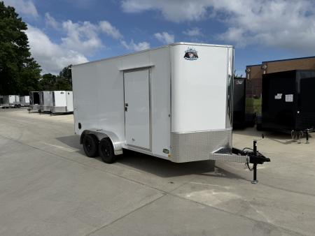 New 2027 Bighorn R&M TALL 7x14 + 2’V Nose Rear Ramp Enclosed Cargo Trailer