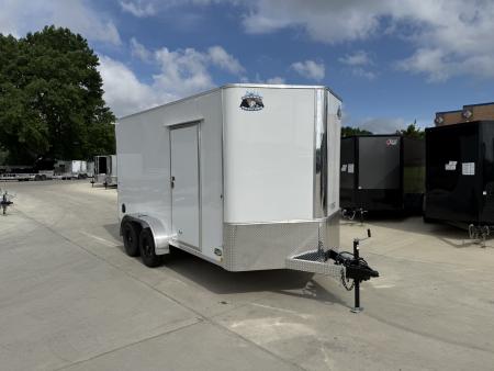 New 2027 Bighorn R&M TALL 7x14 + 2’V Nose Rear Ramp Enclosed Cargo Trailer