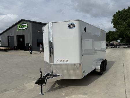 New 2027 Bighorn R&M TALL 7x14 + 2’V Nose Rear Ramp Enclosed Cargo Trailer