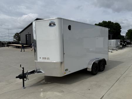New 2027 Bighorn R&M TALL 7x14 + 2’V Nose Rear Ramp Enclosed Cargo Trailer