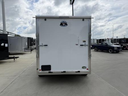 New 2027 Bighorn R&M TALL 7x14 + 2’V Nose Rear Ramp Enclosed Cargo Trailer