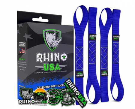 New RHINO USA: SOFT LOOPS MOTORCYCLE TIE-DOWN SET 1.7IN X 17IN (4-PACK) BLUE