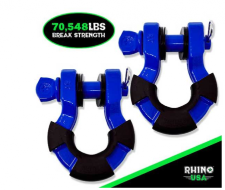 New RHINO USA: 8 TON RECOVERY SUPER SHACKLE 2 PCK BLUE