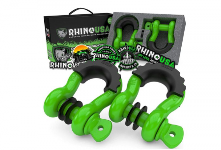 New Rhino USA -3/4  D-Ring Shackles -GREEN