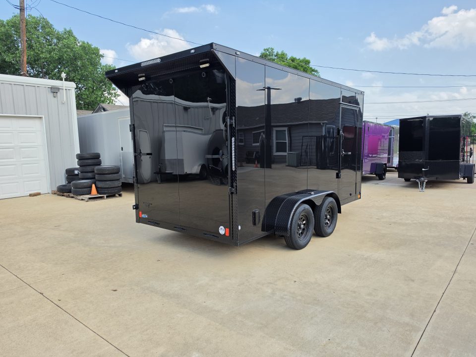 New 2026 New 7x14 TA Screwless Enclosed Trailer | Blackout | Spoiler Package | 7' Interior | .08 Polycor | Dexter Axles | 1138