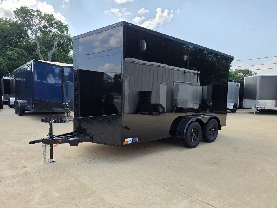 New 2026 New 7x14 TA Screwless Enclosed Trailer | Blackout | Spoiler Package | 7' Interior | .08 Polycor | Dexter Axles | 1138