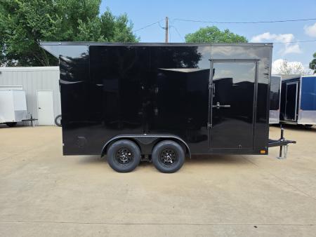 New 2026 New 7x14 TA Screwless Enclosed Trailer | Blackout | Spoiler Package | 7' Interior | .08 Polycor | Dexter Axles | 1138