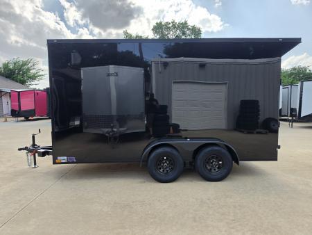 New 2026 New 7x14 TA Screwless Enclosed Trailer | Blackout | Spoiler Package | 7' Interior | .08 Polycor | Dexter Axles | 1138