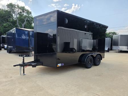 New 2026 New 7x14 TA Screwless Enclosed Trailer | Blackout | Spoiler Package | 7' Interior | .08 Polycor | Dexter Axles | 1138