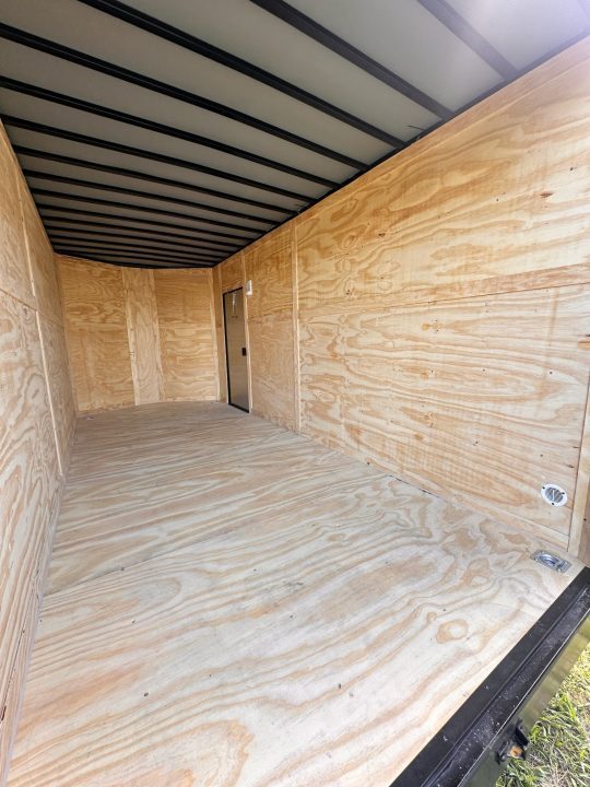 New 2026 Luxe 7x16 Enclosed Trailer- 5200LB Tandem Axle-DOUBLE DOORS-White Poly-Blackout