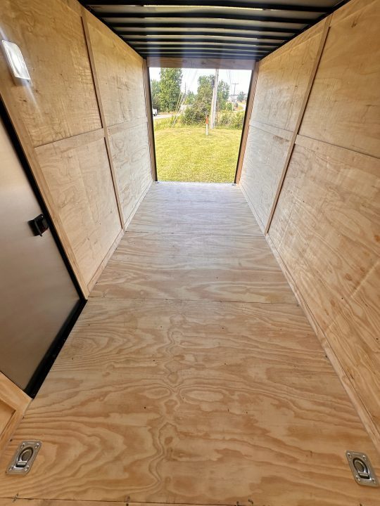 New 2026 Luxe 7x16 Enclosed Trailer- 5200LB Tandem Axle-DOUBLE DOORS-White Poly-Blackout