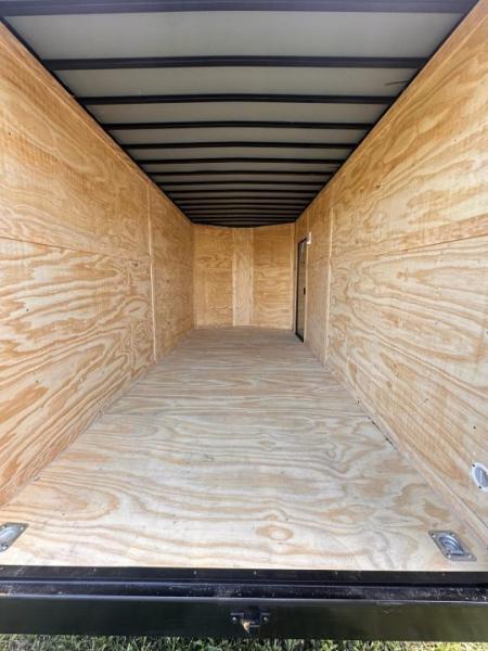 New 2026 Luxe 7x16 Enclosed Trailer- 5200LB Tandem Axle-DOUBLE DOORS-White Poly-Blackout