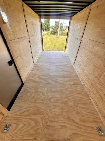 New 2026 Luxe 7x16 Enclosed Trailer- 5200LB Tandem Axle-DOUBLE DOORS-White Poly-Blackout
