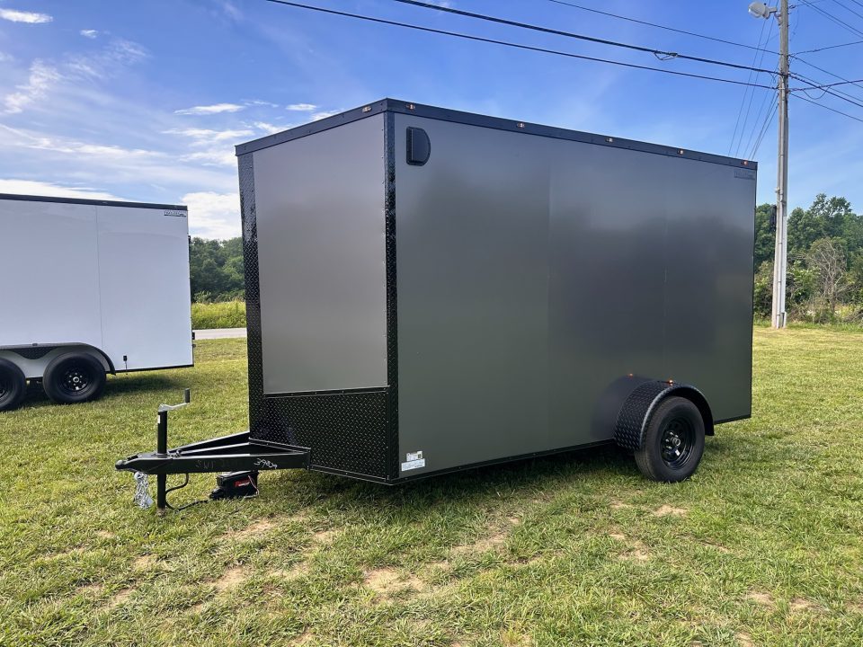 New 2026 Luxe 7X12 Enclosed Trailer-3500LB Single Axle-7'ft Interior-Charcoal Poly-Blackout