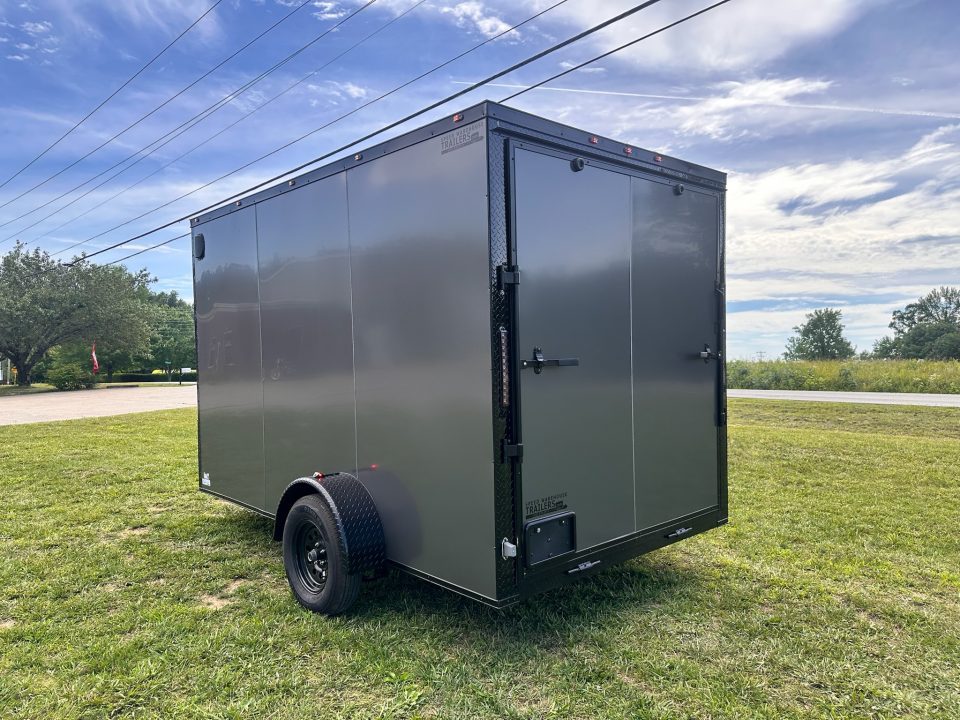 New 2026 Luxe 7X12 Enclosed Trailer-3500LB Single Axle-7'ft Interior-Charcoal Poly-Blackout