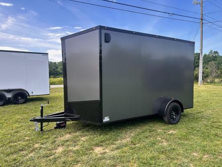 New 2026 Luxe 7X12 Enclosed Trailer-3500LB Single Axle-7'ft Interior-Charcoal Poly-Blackout