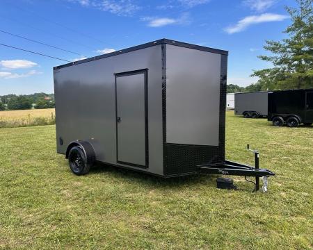 New 2026 Luxe 7X12 Enclosed Trailer-3500LB Single Axle-7'ft Interior-Charcoal Poly-Blackout