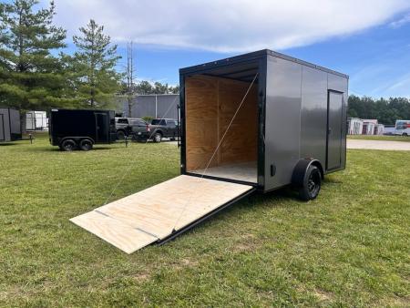 New 2026 Luxe 7X12 Enclosed Trailer-3500LB Single Axle-7'ft Interior-Charcoal Poly-Blackout