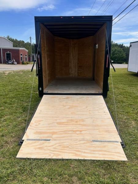 New 2026 Luxe 7X12 Enclosed Trailer-3500LB Single Axle-7'ft Interior-Charcoal Poly-Blackout
