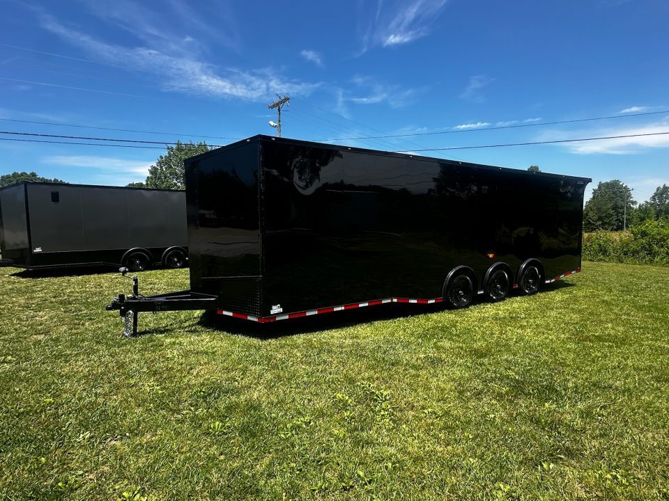 New 2026 Luxe 8.5x28 Race Trailer- Finished Interior- 5200LB Triple Torsion-Recessed E-Track-Bogey Wheels- HD Ramp