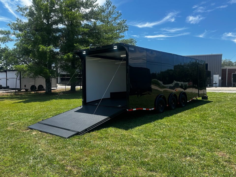 New 2026 Luxe 8.5x28 Race Trailer- Finished Interior- 5200LB Triple Torsion-Recessed E-Track-Bogey Wheels- HD Ramp