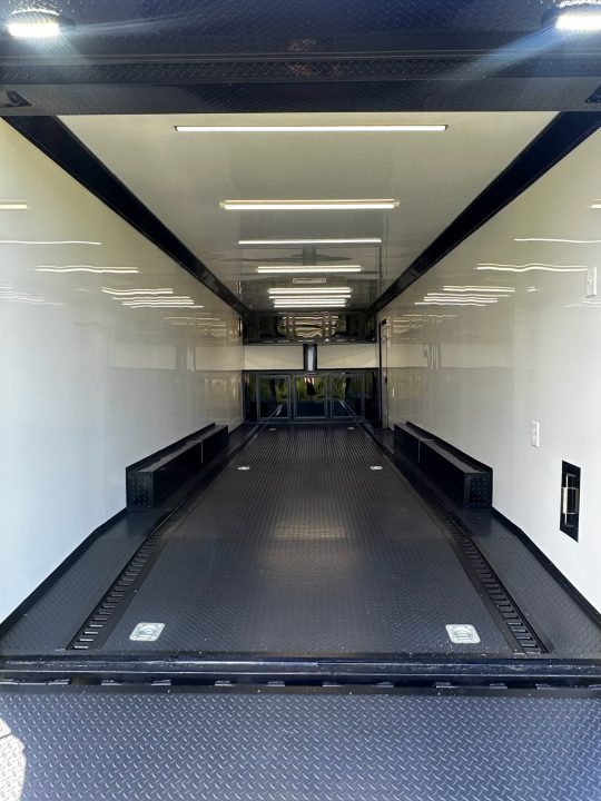 New 2026 Luxe 8.5x28 Race Trailer- Finished Interior- 5200LB Triple Torsion-Recessed E-Track-Bogey Wheels- HD Ramp