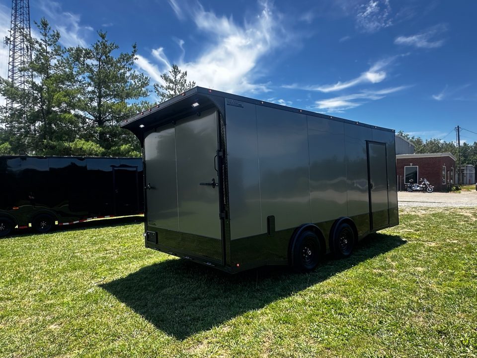 New 2026 Luxe 8.5X18 Race Trailer- Finished Interior-5200LB Torsion Axles-Charcoal Poly-Blackout