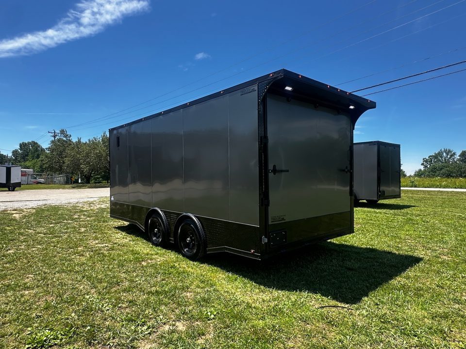 New 2026 Luxe 8.5X18 Race Trailer- Finished Interior-5200LB Torsion Axles-Charcoal Poly-Blackout