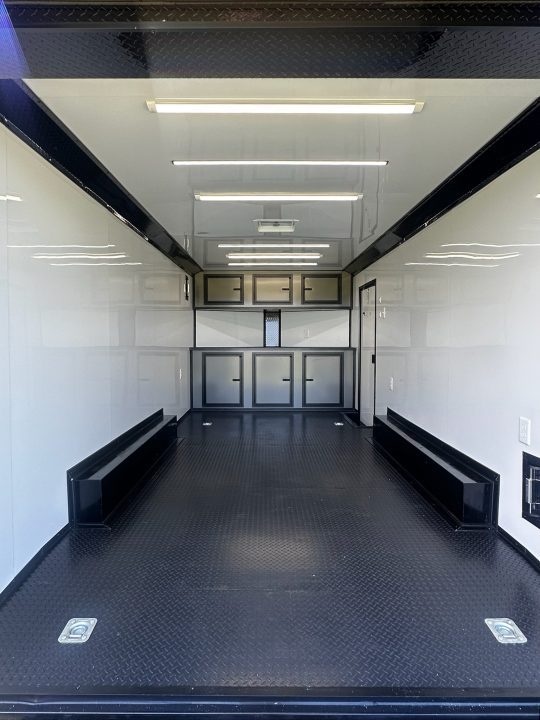 New 2026 Luxe 8.5X18 Race Trailer- Finished Interior-5200LB Torsion Axles-Charcoal Poly-Blackout