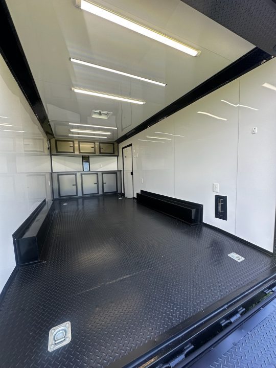 New 2026 Luxe 8.5X18 Race Trailer- Finished Interior-5200LB Torsion Axles-Charcoal Poly-Blackout