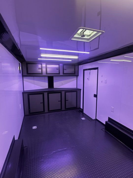 New 2026 Luxe 8.5X18 Race Trailer- Finished Interior-5200LB Torsion Axles-Charcoal Poly-Blackout