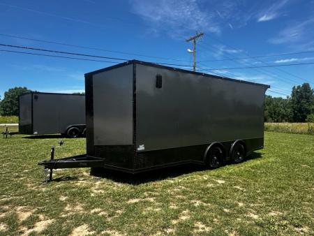 New 2026 Luxe 8.5X18 Race Trailer- Finished Interior-5200LB Torsion Axles-Charcoal Poly-Blackout