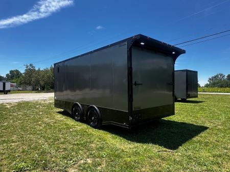 New 2026 Luxe 8.5X18 Race Trailer- Finished Interior-5200LB Torsion Axles-Charcoal Poly-Blackout