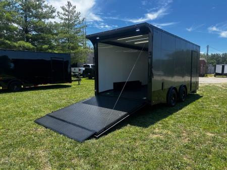 New 2026 Luxe 8.5X18 Race Trailer- Finished Interior-5200LB Torsion Axles-Charcoal Poly-Blackout