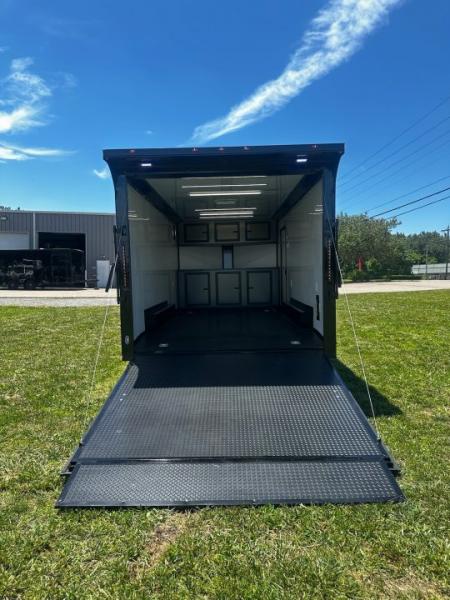 New 2026 Luxe 8.5X18 Race Trailer- Finished Interior-5200LB Torsion Axles-Charcoal Poly-Blackout