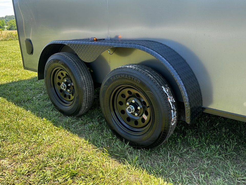 New 2026 Luxe 7X14 Enclosed Trailer-3500LB Tandem Axle-Charcoal Poly-Blackout