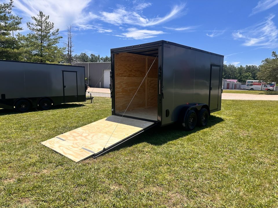 New 2026 Luxe 7X14 Enclosed Trailer-3500LB Tandem Axle-Charcoal Poly-Blackout