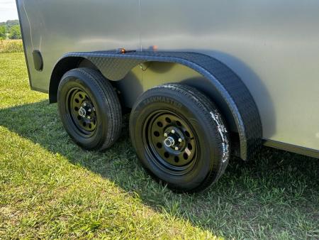 New 2026 Luxe 7X14 Enclosed Trailer-3500LB Tandem Axle-Charcoal Poly-Blackout