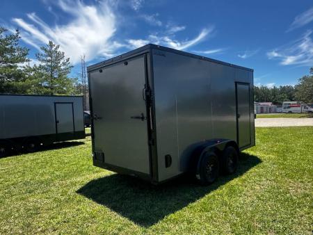 New 2026 Luxe 7X14 Enclosed Trailer-3500LB Tandem Axle-Charcoal Poly-Blackout