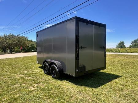 New 2026 Luxe 7X14 Enclosed Trailer-3500LB Tandem Axle-Charcoal Poly-Blackout