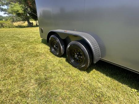 New 2026 Luxe 7x16 Enclosed Trailer- 3500LB Tandem Axle -Charcoal Poly-Blackout