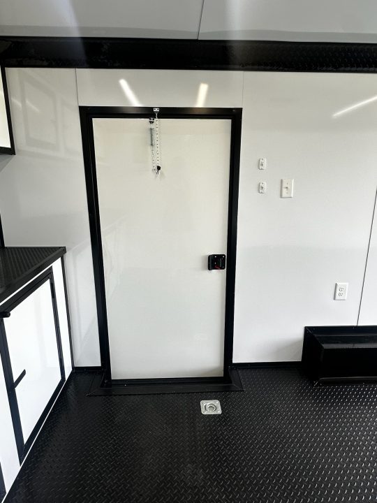 New 2026 Luxe 8.5X18 Race Trailer - Finished Interior-5200LB Torsion Axle-White Poly-Blackout