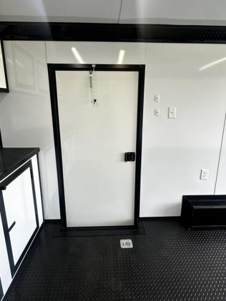 New 2026 Luxe 8.5X18 Race Trailer - Finished Interior-5200LB Torsion Axle-White Poly-Blackout