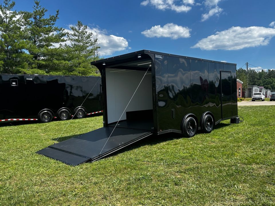 New 2026 Luxe 8.5X18 Race Trailer-Finished Interior-5200LB Torsion Axle - Dovetail- Blackout