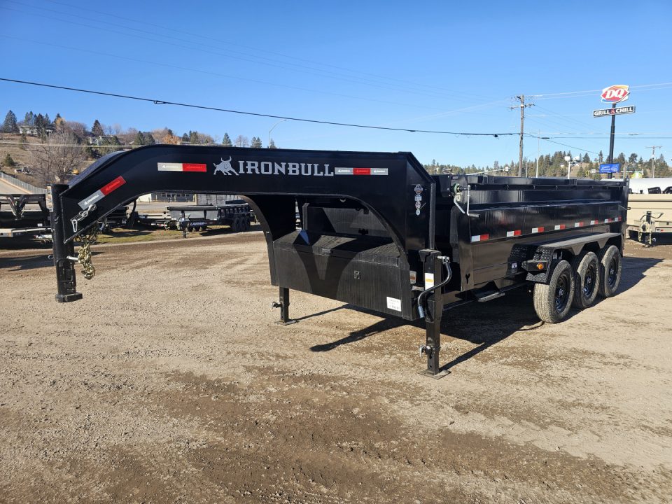 New 2027 Iron Bull 83"x16' 21k Gooseneck Dump Trailer w/36" Sides