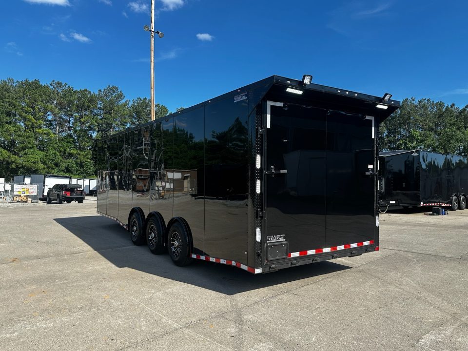 New 2026 Rock Solid Cargo 8.5x28 Race Trailer-Finished Interior- Interior-Triple 7000 TORSIONS -HD RAMP-AWNING -E-TRACK-BOGEY WHEELS