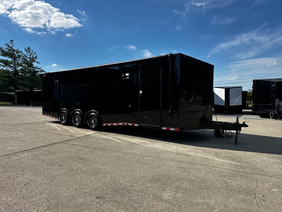 New 2026 Rock Solid Cargo 8.5x28 Race Trailer-Finished Interior- Interior-Triple 7000 TORSIONS -HD RAMP-AWNING -E-TRACK-BOGEY WHEELS