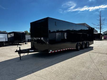 New 2026 Rock Solid Cargo 8.5x28 Race Trailer-Finished Interior- Interior-Triple 7000 TORSIONS -HD RAMP-AWNING -E-TRACK-BOGEY WHEELS